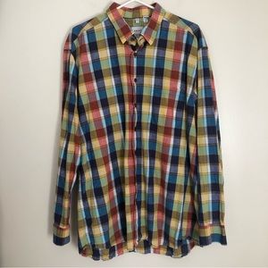 Haupt Germany Multi-color Plaid Button Down Shirt